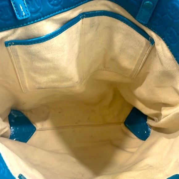 Michael Kors Shoulder Tote Jet Set Signature Quilted Bag Turquoise Neoprene - Picture 10 of 10